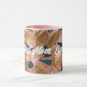 Blush Pink Gold Boho Popular Leaves Collectie Mok (Midden)