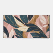 Blush Pink Gold Boho Trendy Leaves Collectie Bureaumat (Voorkant)