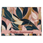 Blush Pink Gold Boho Trendy Leaves Collectie Groot Cadeauzakje (Voorkant)