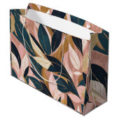 Blush Pink Gold Boho Trendy Leaves Collectie Groot Cadeauzakje (Achterkant Gekanteld)