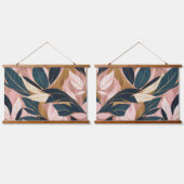 Blush Pink Gold Boho Trendy Leaves Collectie Hangend Wandkleed (Dubbel)