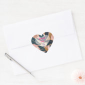 Blush Pink Gold Boho Trendy Leaves Collectie Hart Sticker (Envelop)