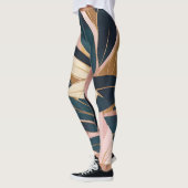 Blush Pink Gold Boho Trendy Leaves Collectie Leggings (Links)