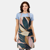 Blush Pink Gold Boho Trendy Leaves Collectie Schort (Gedragen)