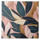 Blush Pink Gold Boho Trendy Leaves Collectie Tegeltje (Voorkant)