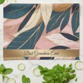 Blush Pink Gold Boho Trendy Leaves Collectie Theedoek (Gevouwen)