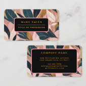 Blush Pink Gold Boho Trendy Leaves Collectie Visitekaartje (Voorkant / Achterkant)