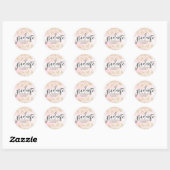 Blush Pink Gold Botanical Afstuderen Envelope Seal Ronde Sticker (Vel)