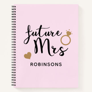Blush Pink Gold Bridal Wedding Planner Future Mrs. Notitieboek