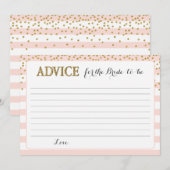 Blush Pink Gold Bride Vrijgezellenfeest Aangepast  Advieskaart (Voorkant / Achterkant)