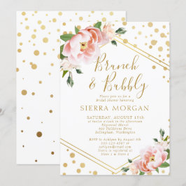 Blush Pink Gold Brunch & Bubbly Vrijgezellenfeest Kaart