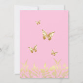 Blush Pink Gold Butterfly Baby shower Kaart (Achterkant)