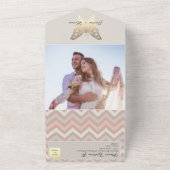 Blush Pink Gold Butterfly Wedding Uitnodiging (Buitenkant)