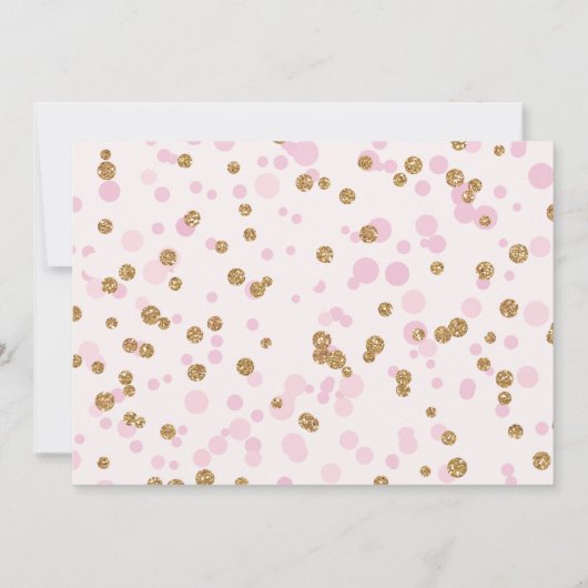 Blush Pink & Gold Cake Confetti30th Birthday Party Kaart (Achterkant)