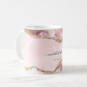 Blush Pink Gold Chic Glitter Gold Agate Monogram Koffiemok (Voorkant links)