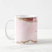 Blush Pink Gold Chic Glitter Gold Agate Monogram Koffiemok (Links)