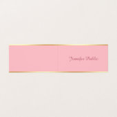 Blush Pink Gold Chic Hand Script Eenvoudige Sjablo Visitekaartje (Buitenkant ongevouwen)