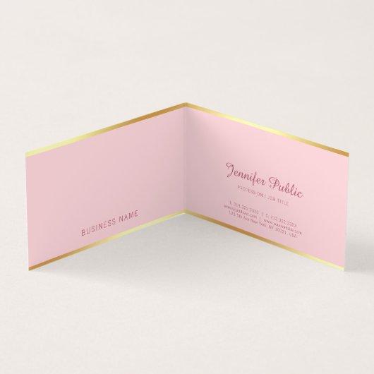 Blush Pink Gold Chic Hand Script Eenvoudige Sjablo Visitekaartje (Binnen)