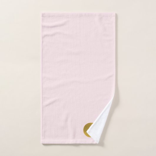 Blush Pink Gold Chic Monogram Initiaal Bad Handdoek (Handdoek)