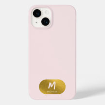 Blush Pink Gold Chic Monogram Initiaal