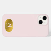 Blush Pink Gold Chic Monogram Initiaal Case-Mate iPhone Case (Achterkant (horizontaal))