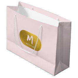Blush Pink Gold Chic Monogram Initiaal Groot Cadeauzakje