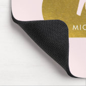 Blush Pink Gold Chic Monogram Initiaal Muismat (Hoek)