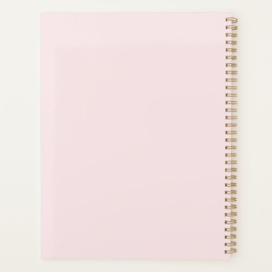 Blush Pink Gold Chic Monogram Initiaal Planner (Achterkant)