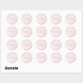 Blush Pink Gold Cirkel Business Hartelijk dank Ronde Sticker (Vel)