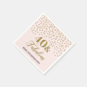 Blush Pink Gold Confetti 40 & Uitstekend Servet (Hoek)