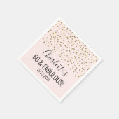 Blush Pink Gold Confetti 50 & Uitstekend Servet (Hoek)