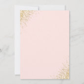 Blush Pink Gold Confetti Bloemen Verjaardagsfeest Kaart (Achterkant)