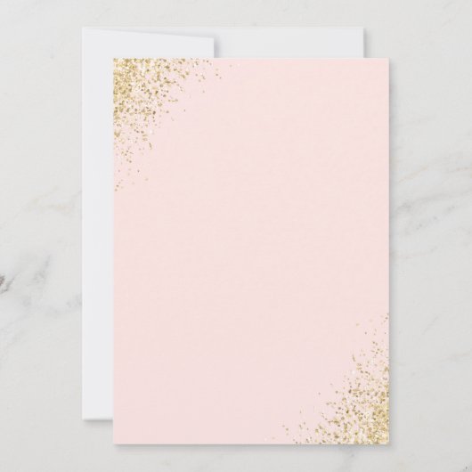 Blush Pink Gold Confetti Bloemen Verjaardagsfeest Kaart (Achterkant)