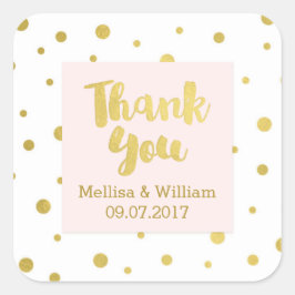 Blush Pink Gold Confetti bruiloft gunst Labels
