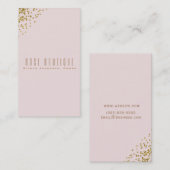 Blush Pink Gold Confetti Corners Elegant Chic Visitekaartje (Voorkant / Achterkant)