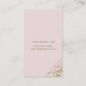 Blush Pink Gold Confetti Corners Elegant Chic Visitekaartje (Achterkant)