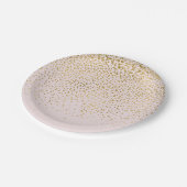 Blush Pink & Gold Confetti Modern Engagement Party Papieren Bordje (Gekanteld)