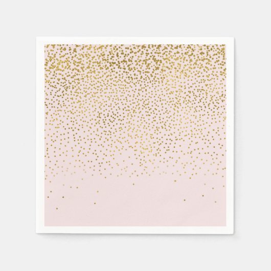 Blush Pink & Gold Confetti Modern Engagement Party Servetten (Voorkant)