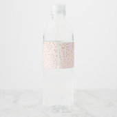 Blush Pink & Gold Confetti Modern Engagement Party Waterfles Etiket (Achterkant)