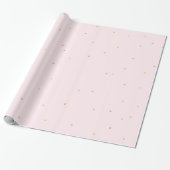 Blush Pink Gold Confetti Sparkle Cadeaupapier (Uitgerold)
