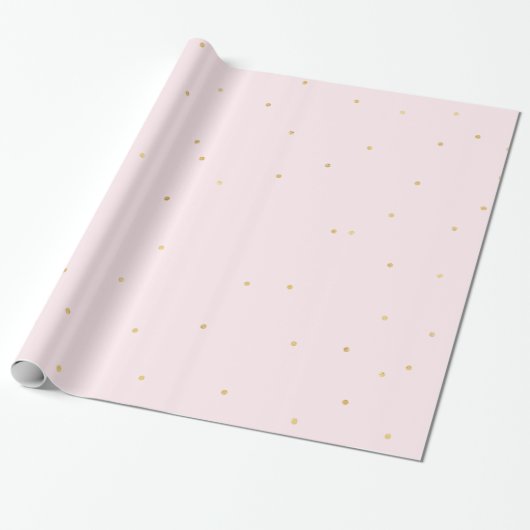 Blush Pink Gold Confetti Sparkle Cadeaupapier (Uitgerold)