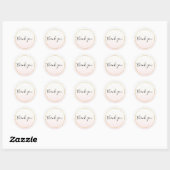 Blush Pink Gold Confetti Sparkle Ombre Bedankt Ronde Sticker (Vel)