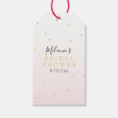 Blush Pink Gold Confetti Sparkle Ombre Cadeaulabel (Voorkant)