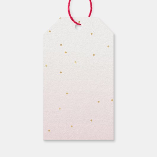 Blush Pink Gold Confetti Sparkle Ombre Cadeaulabel (Achterkant)