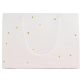 Blush Pink Gold Confetti Sparkle Ombre Groot Cadeauzakje (Voorkant)
