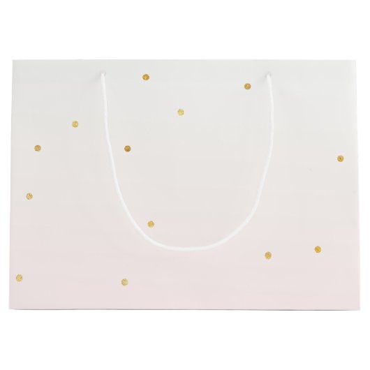 Blush Pink Gold Confetti Sparkle Ombre Groot Cadeauzakje (Voorkant)
