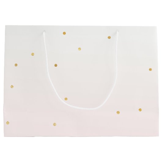 Blush Pink Gold Confetti Sparkle Ombre Groot Cadeauzakje (Achterkant)