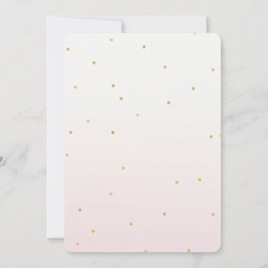 Blush Pink Gold Confetti Sparkle Ombre Kaart (Achterkant)