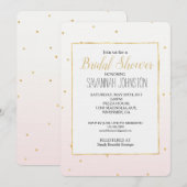 Blush Pink Gold Confetti Sparkle Ombre Kaart (Voorkant / Achterkant)