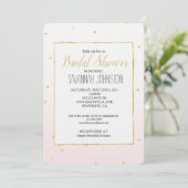Blush Pink Gold Confetti Sparkle Ombre Kaart (Staand voorkant)